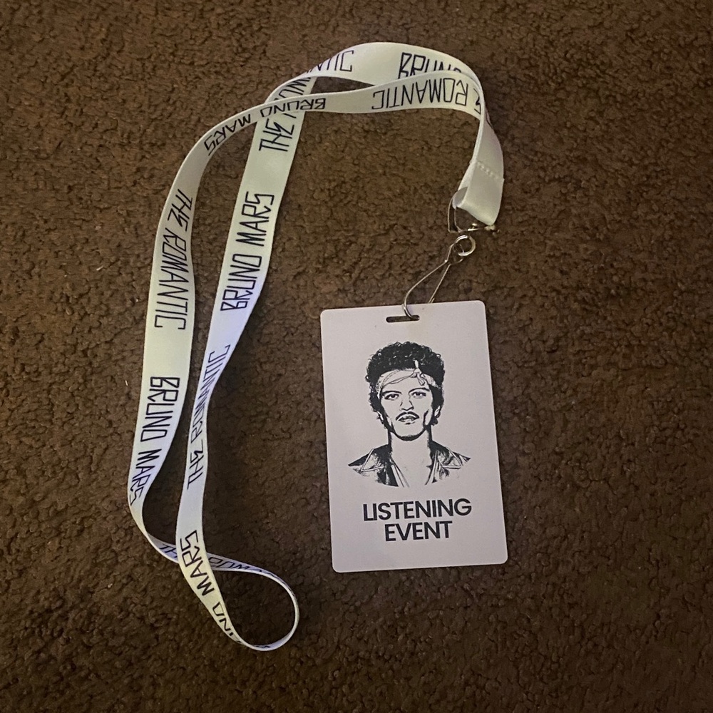 Bruno Mars White/Black Listening Event Lanyard